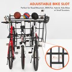 Bike Storage Rack Manufacturer - BSR01A Metal Stability Floor Bicycle Parking Garage Organizer 4 Bike Stand Rack With Storage