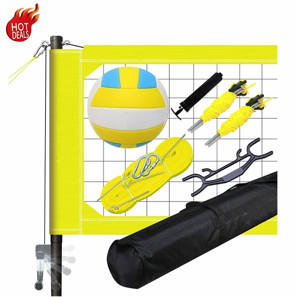 Volleyball Net Manufacturer - VN02A Cheap Price Custom Length Portable Stand with Net Set Standard Poles Outdoor Folding