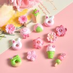 Resin Crafts Manufacturer - Cartoon Cherry Blossom Macaron Series DIY for Cake Decoration Garden Home Car Desktop or Small