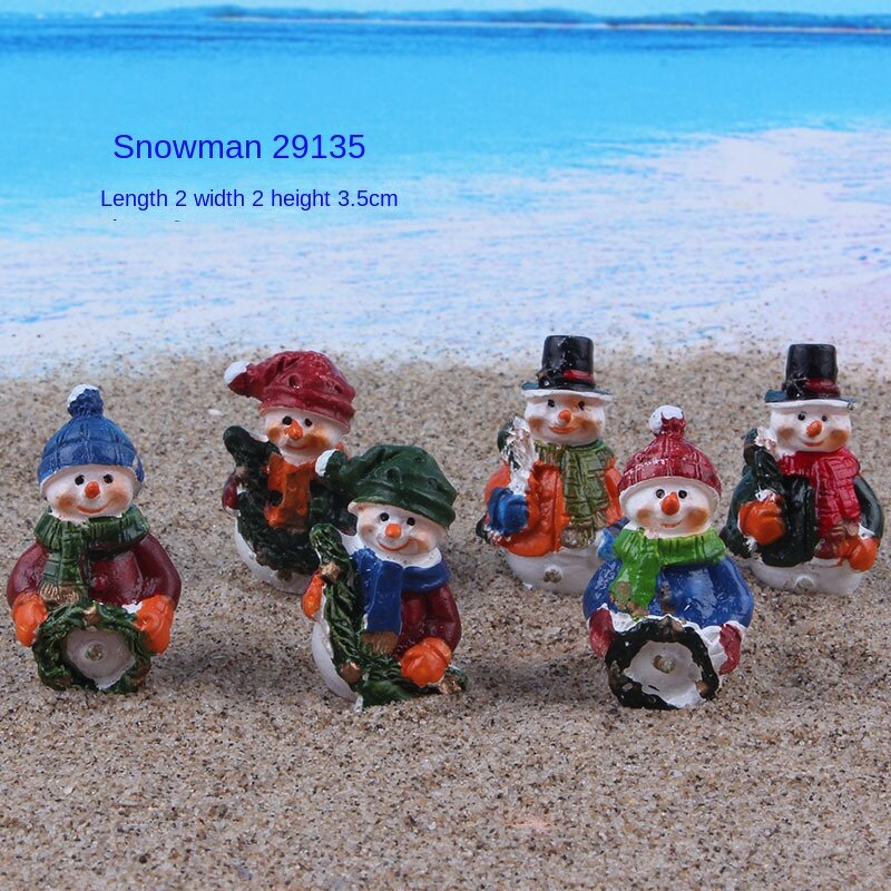 Christmas Snowman Resin Ornaments Manufacturer - Eco-Friendly 3D Micro Landscape Accessory for Psychological Sandtable Game