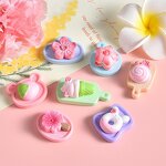 Resin Crafts Manufacturer - Cartoon Cherry Blossom Macaron Series DIY for Cake Decoration Garden Home Car Desktop or Small