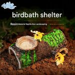 Bark Hideout Manufacturer - 18cm Simulated for Reptiles Gecko Lizard Turtle Basking Platform Drinking Feeding Bowl Dual-use Cave