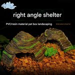 Resin Hideout Cave Manufacturer - Decorative for Reptiles & Amphibians Turtle Box with Basking & Climbing Platform Gecko Landscape