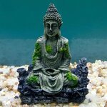 Buddha Statue Manufacturer - Fish Tank Ornament Rockery Water Grass Elegant Aquarium 16.5cm Resin Zen Landscape Decor GR1944