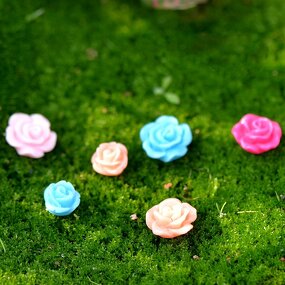 Resin Crafts Manufacturer - Customizable Micro Landscape Small Rose Flower Ornaments for Home Garden Decoration Unique Landscaping