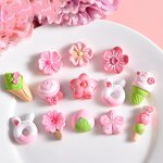 Resin Crafts Manufacturer - Cartoon Cherry Blossom Macaron Series DIY for Cake Decoration Garden Home Car Desktop or Small