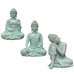 Buddha PVC Statue Manufacturer - High Quality Chinese Style Small Fearless Green Sandstone Finish for Home Decor for Fish Tank