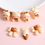 Mini Resin Crafts Manufacturer - Wholesale Cartoon Rabbit Bear Animal Ornaments for DIY Desktop Garden Landscaping Small Desktop