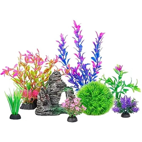 Artificial Aquarium Plants Manufacturer - High Quality Small Mix Decoration for Living Room Aquarium Tank Plastic Packed in Bags
