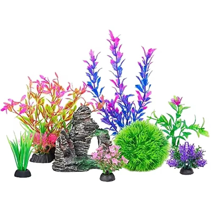 Artificial Aquarium Plants Manufacturer - High Quality Small Mix Decoration for Living Room Aquarium Tank Plastic Packed in Bags