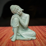 Buddha PVC Statue Manufacturer - High Quality Chinese Style Small Fearless Green Sandstone Finish for Home Decor for Fish Tank