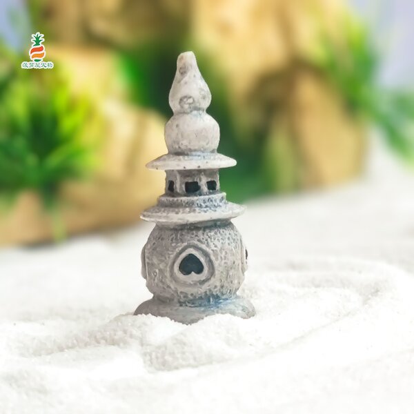 Resin Pagoda Lamp Manufacturer - Small Stone Palace Antique Micro Landscape for Aquariums & Fish tank Landscape Decoration