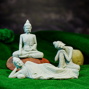 Buddha Statue Manufacturer - Small Eco-Friendly Green Resin Micro Landscape Chinese Style for Tank Rockery Landscaping