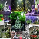 Buddha Statue Manufacturer - Fish Tank Ornament Rockery Water Grass Elegant Aquarium 16.5cm Resin Zen Landscape Decor GR1944