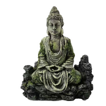 Buddha Statue Manufacturer - Fish Tank Ornament Rockery Water Grass Elegant Aquarium 16.5cm Resin Zen Landscape Decor GR1944