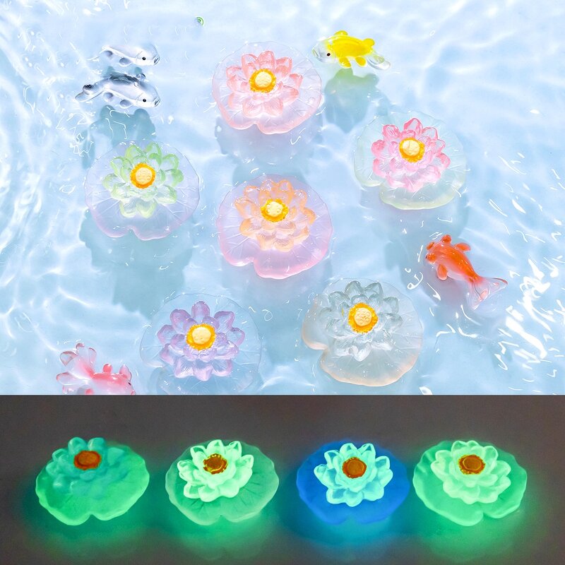 Micro Landscape Luminous Ornaments Manufacturer - Wholesale Lotus Leaf Eco-Bottle Fish Tank Aquarium DIY Landscaping Decoration Resin