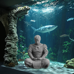 Buddha Statue Manufacturer - Customizable Fish Tank Ornament Rockery Water Grass Aquarium Resin Zen Micro Landscape Decor GR1317 Wukong