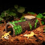 Bark Hideout Manufacturer - 18cm Simulated for Reptiles Gecko Lizard Turtle Basking Platform Drinking Feeding Bowl Dual-use Cave
