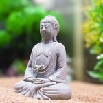 Buddha Fish Tank Decoration Manufacturer - New Arrival Eco-Friendly Sandstone Plastic Crafts Ornament Aquarium Accessories