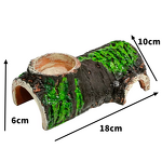 Bark Hideout Manufacturer - 18cm Simulated for Reptiles Gecko Lizard Turtle Basking Platform Drinking Feeding Bowl Dual-use Cave