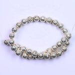Lava Stone Beads Manufacturer - 10mm Natural Electroplated Lava Rock Round Gemstone Loose Beads for Jewelry Making