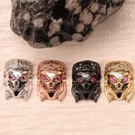 Spacer Beading Material Manufacturer - DIY Handmade Gold Jewelry Accessories Skull Shape Brass Micro Pave Spacer Bead for DIY Bracelet Making