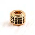 Spacer Beads Charms Manufacturer - Manufacture Connector Brass Cz Cylindrical Spacer Charms Beads for Jewelry Making Bracelet Necklace Diy