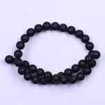 Lava Stone Beads Manufacturer - 10mm Natural Electroplated Lava Rock Round Gemstone Loose Beads for Jewelry Making