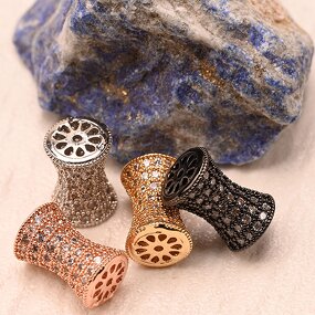 Micro Cz Zircon Spacer Beads Manufacturer - Brass Gold Plated Jewelry Cz Spacer Beads for Jewelry Making DIY