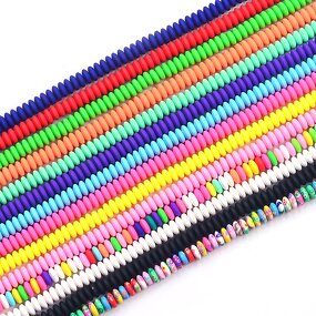 Polymer Clay Beads Manufacturer - 8x3mm Abacus Shape Beaded Strand Multicolor Abacus Shape Beads for Jewelry Making