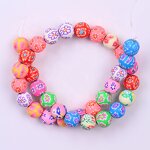 Polymer Clay Beads Manufacturer - 6 8 10 12mm Round Colourful Summer Beach Beads Printed Beads for Jewelry Making