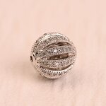 Micro Pave Cz Beads Manufacturer - DIY Jewelry Accessories Gold Silver Rose Gold Hollow Micro Paved Cz Diamonds Balls Spacer Beads