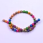 Lava Stone Beads Manufacturer - 8mm Natural Electroplated Lava Rock Round Gemstone Loose Beads for Jewelry Making