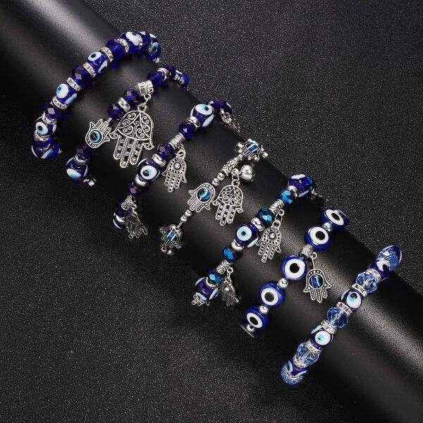 Fashion Bracelet Manufacturer - Devil's Eyes Beaded Charms Elastic Rope for Men and Women