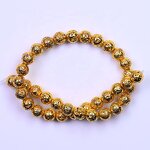 Lava Stone Beads Manufacturer - 10mm Natural Electroplated Lava Rock Round Gemstone Loose Beads for Jewelry Making
