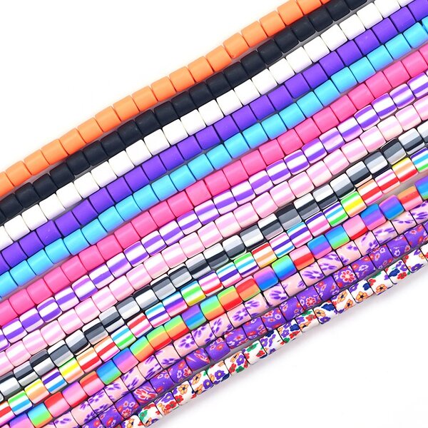 Polymer Clay Beads Manufacturer - 6x6mm Cylindrical Beaded Strand Loose Beads for Jewelry Making