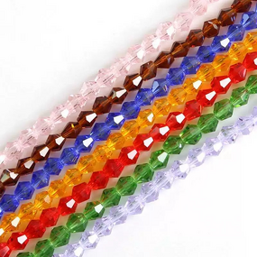 Crystal Beads Manufacturer - 3mm Rhombus Faceted High Quality Glass Beads Loose Beads for Jewelry Making