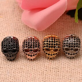 Cubic Zirconia Skull Charm Manufacturer - Brass Jewelry Making Jewelry Beads and Charms Spacers for Jewelry Making