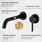 Basin Mixer Faucet Manufacturer - Brushed European Hot/Cold Water Stainless Steel Modern Dual Handle Black Finish Wall-Mounted Tap