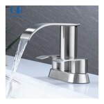 Bathroom Sink Faucet Manufacturer - Modern Two-Handle with Stainless Steel Valve Core Brushed Nickel Finish and Metal Pop-up Drain