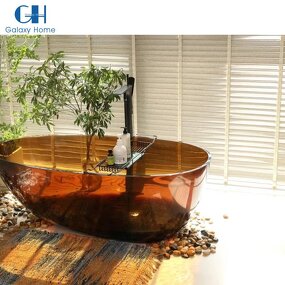 Resin Stone Bath Tub Manufacturer - Brown Egg Shape Translucency Egg Shape Clear Colored Bathtub