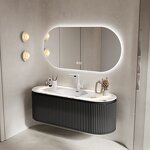 Bathroom Vanity Cabinets Manufacturer - Modern Marble Top Storage Sets Luxury Elegant Waterproof Washroom Furniture Basin