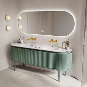Bathroom Vanity Manufacturer - Customized Hi-End Double Sink Style Waterproof Modern Bathroom Cabinet