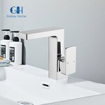 Basin Faucet Manufacturer - Modern Single-Hole Mount Stainless Steel Wall Deck Mounted Hot Cold Water Mixer Tap Single Handle Metered