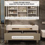 Bathroom Vanities Manufacturer - OEM Luxury European Style Industrial Vanity Set Cabinet With Bathroom Hotel