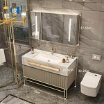 Bathroom Vanities Manufacturer - OEM Luxury European Style Industrial Vanity Set Cabinet With Bathroom Hotel
