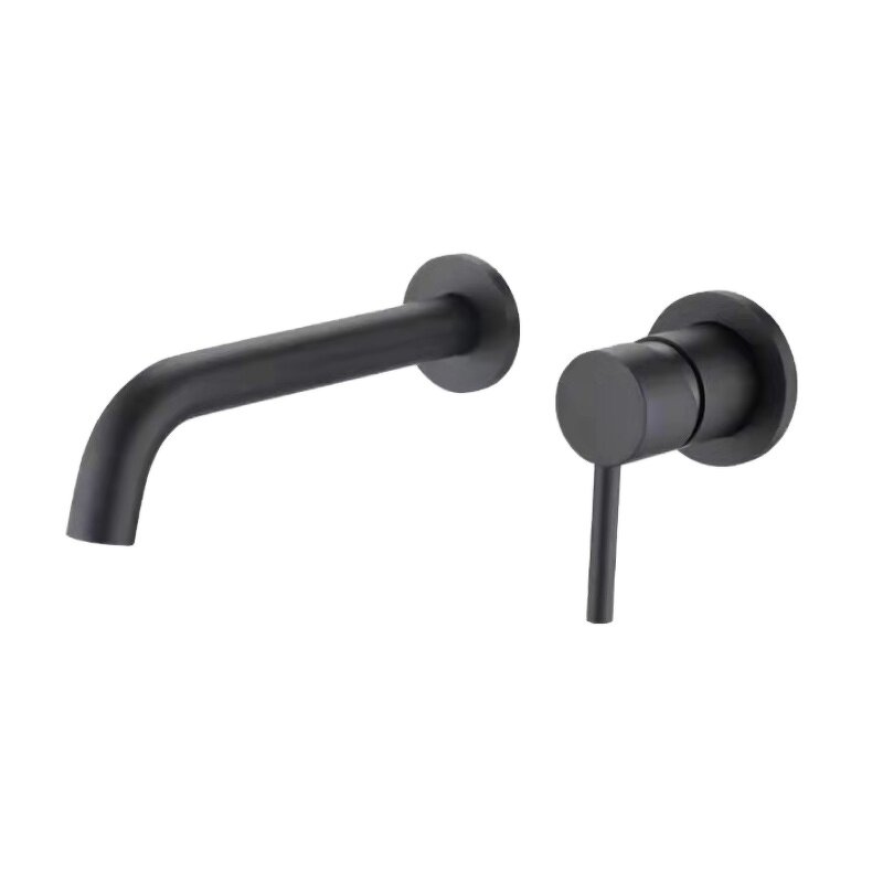 Basin Mixer Tap Manufacturer - Matte Black Stainless Steel Wall-Mounted with Single-Handle Hot/Cold Water Control