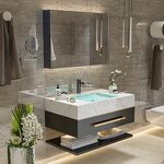 Bathroom Furniture Manufacturer - Modern European Wall Mounted Wood Vanity Cabinet Set With Double Sink