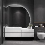 Bathroom Vanity Cabinet Manufacturer - Half Moon Wooden Panel With Single and Double Sinks and Mirror Wash Basin for Hotel