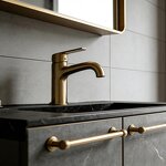 Bathroom Vanity Manufacturer - Black MDF Modern European Classic Wall-mounted Single Sink with LED Mirror Cabinet